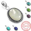 925 Sterling Silver Pendant Women Gemstone Handmade Jewelry Halloween Gift Blue Green Purple Copper Turquoise Pearl Lapis Mother Of Pearl Victorian
