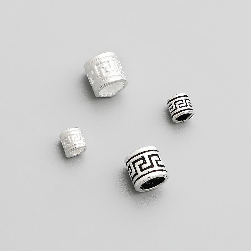 Тайские бусины-бочонки из стерлингового серебра S925 пробы в стиле ретро для браслетов своими руками - аксессуары для украшений из бисера