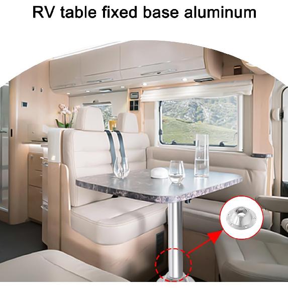 2 шт. Крепление основания стола для RV, Алюминиевая тумба для кемпера, Фланец основания ножки стола, Утопленное крепление, Напольная монтажная пластина для стола с 6 монтажными отверстиями в комплекте