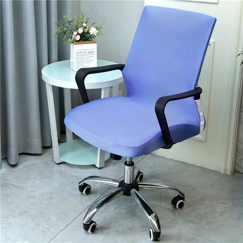Сплошной цвет эластичный подлокотник, чехол для офисного стула, эластичные простые тканевые чехлы на сиденья компьютера, моющийся декор, защита для вращающегося стула