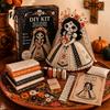 Набор для начинающих вышивка Хэллоуин Пэчворк Кукла DIY Kit, Скелет Ведьма Девочка Ручная работа Творческий Подарок Тканевый Craft для Новичков,