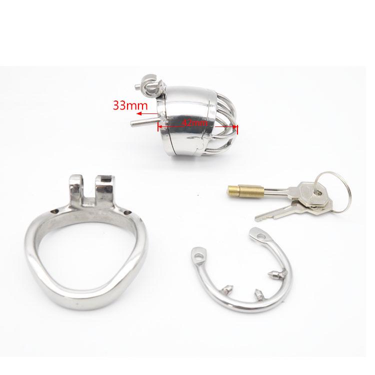 Caged Bird Male Stainless Steel Chastity Lock with Anti-Escape Curved Card Ring cb6000A271-1