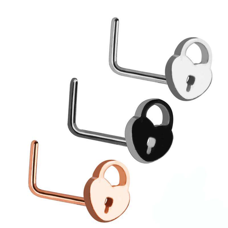 8 штук стальных сережек для пирсинга носа