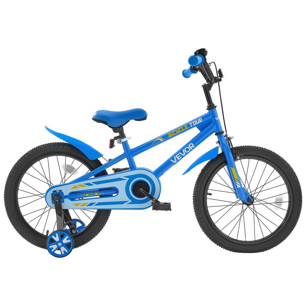 VEVOR Kids Bike, 45.72 cm BMX Style Children Bicycle, Rider Height 110 cm - 140 cm, Training Wheels Included, Sturdy and Easy to Assemble