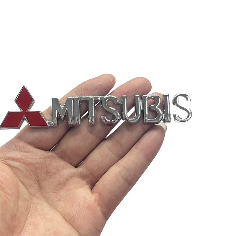 Car 1Pcs 3D Metal Zinc Alloy Car Body Emblem Badge Exterior Decorative Creative Stickers For Mitsubishi Outlander Pajero Lancer