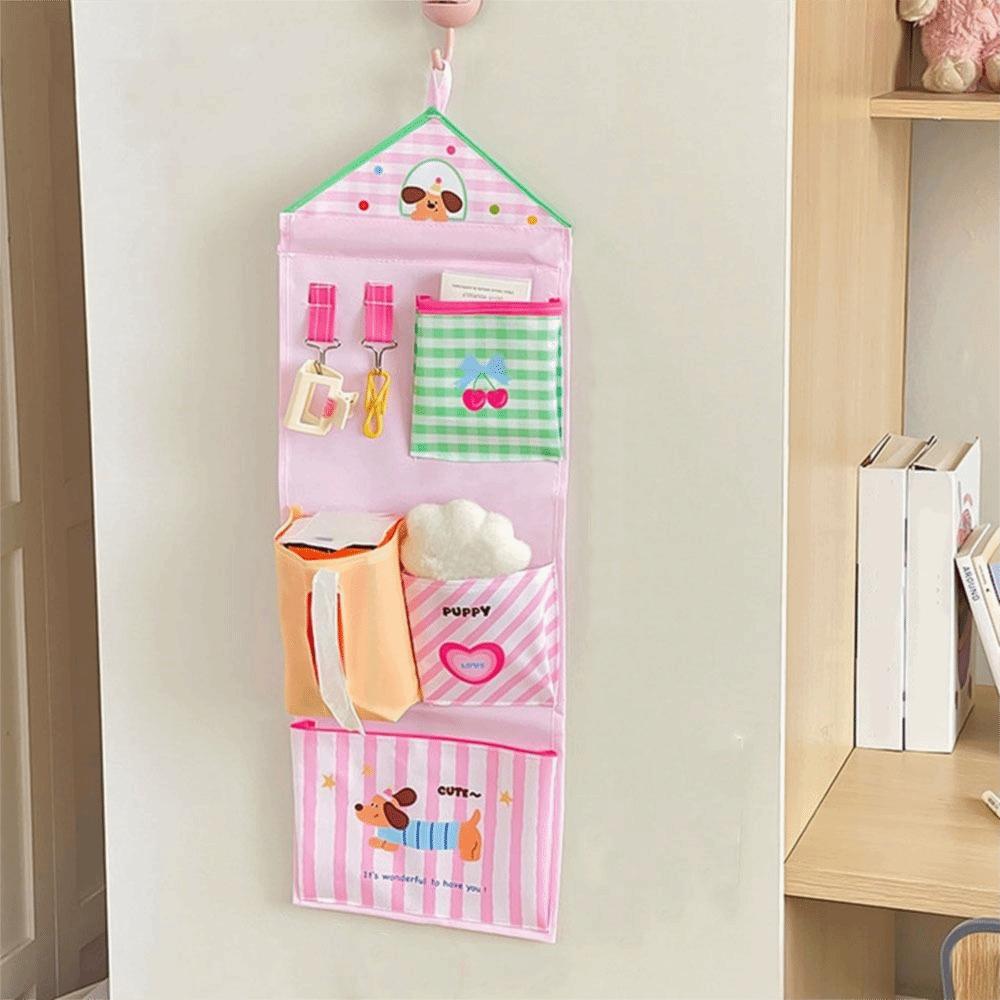 Oxford Cloth Dormitory Storage Hanging Bag Cute Cartoon Hanging Bag Sundries Organizer Closet