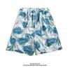 Ice Silk Cool Hawaiian Beach Shorts Men'S Summer Thin Design Japanese Retro American Trendy Brand Casual Five Quarter Pants