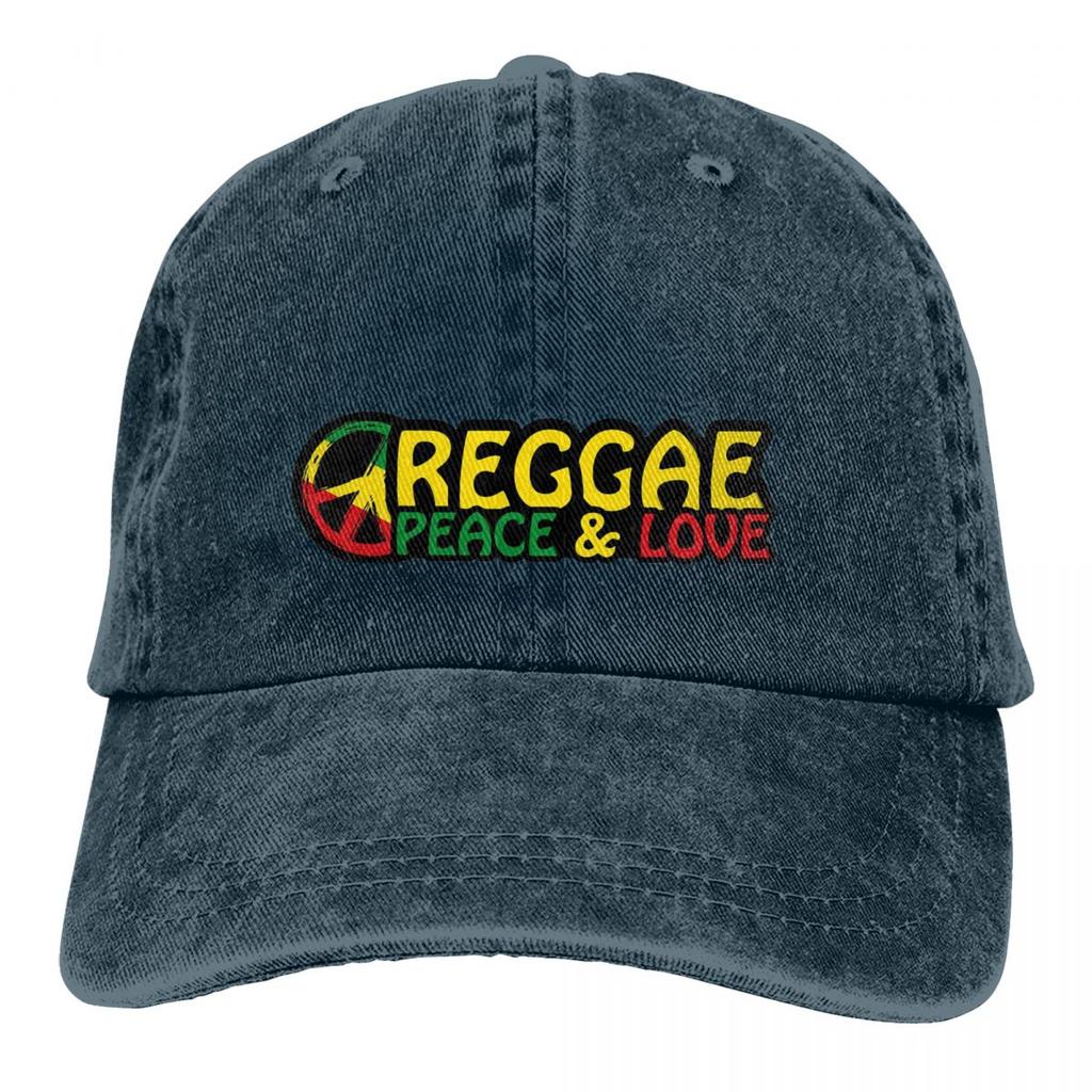 Reggae Music Peace And Love With Peace Symbol Baseball Caps Peaked Cap Rasta Flag Lion Sun Shade Hats for Unisex Women