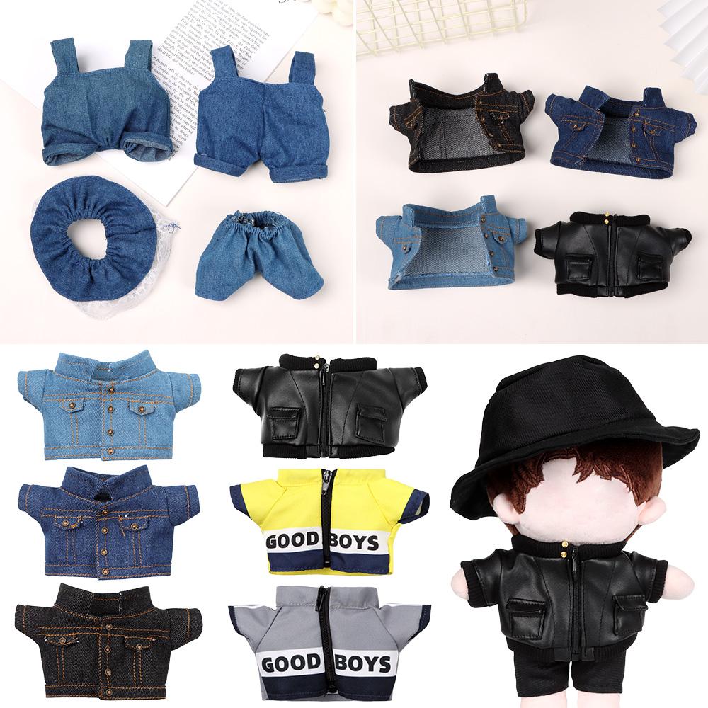 BJD Dolls Jeans Shorts Outfits Doll Clothes Winter Top Coats Handmade Jacket Pants For 15~20cm Doll