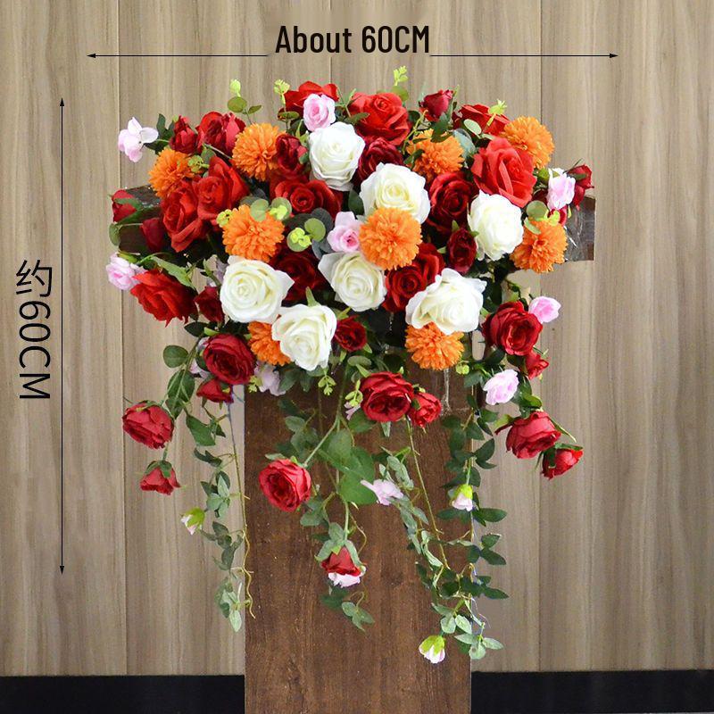 Luxury Business Podium Stand with Artificial Flower Decoration: Perfect for Speeches or Kindergarten Events