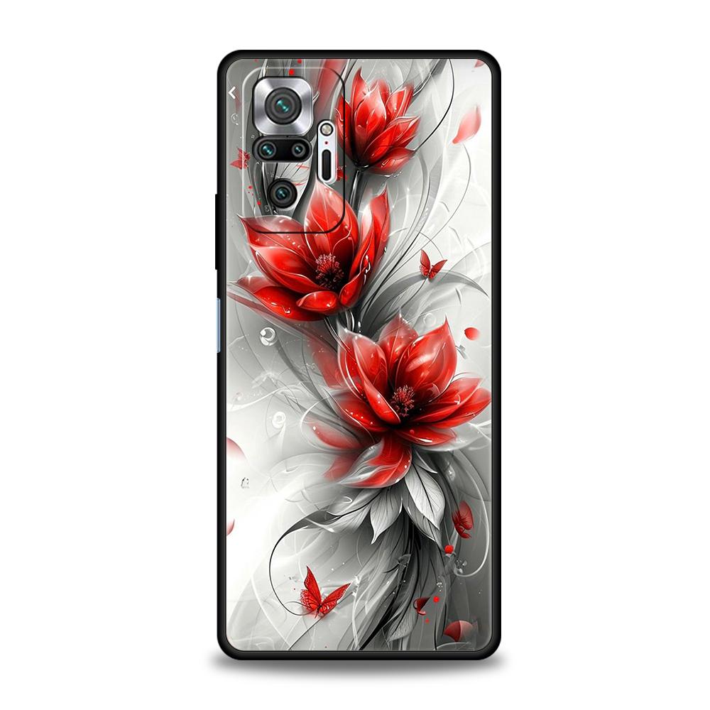 Чехол для телефона с цветами вишни для Redmi 13C 10C Note 13 12 10 11 Pro Plus 7 8T K40 K50 Gaming Pro Plus 5G Мягкий чехол Capa Сумка