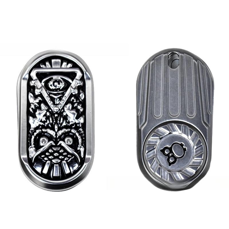 Owl Edc Mechanical Slider Fidget Magnetic Push Card Metal Pushing Plate Haptic Coin Sensory Stress Reducing Toys Anti Anxiety