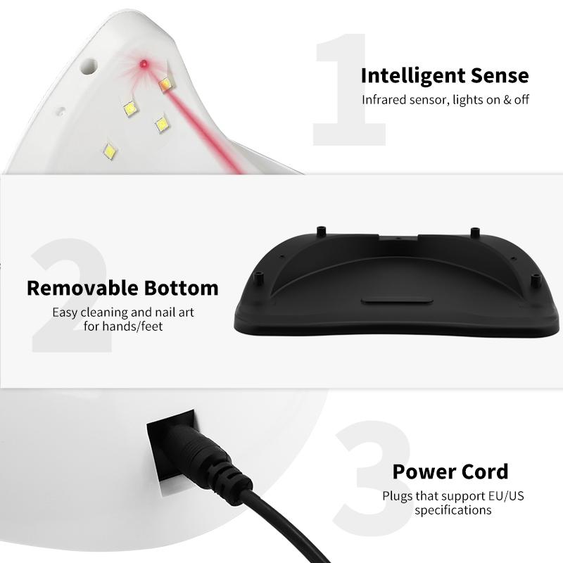 Свет для сушки ногтей с интеллектуальным датчиком, светодиодная сушилка для ногтей для инструмента для снятия гель-лака
