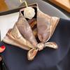 Retro Floral Print 100% Nature Silk Square Scarfs for Women Office Neckerchief Foulard Hairband Hands Bag Ribbon Headband Gift