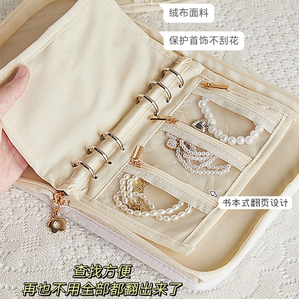 Fashion Jewelry Storage Bag Rose Pattern Jewelry Display Case Travel Jewelry Organizer  Travel