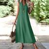 Женские модные однотонные повседневные праздничные длинные платья из хлопка и льна с V-образным вырезом и рукавами на молнии