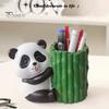 Подставка для ручек в форме бамбука в форме панды, органайзер для стола из смолы, держатель для карандашей в виде животного, контейнер для хранения канцелярских принадлежностей