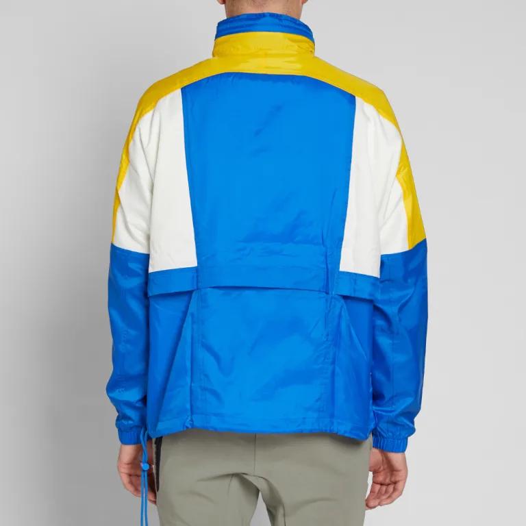 Nike Вышитый логотип, цветной блок, регулируемый шнурок с капюшоном, повседневная спортивная куртка, мужская куртка синего цвета AQ1890-403