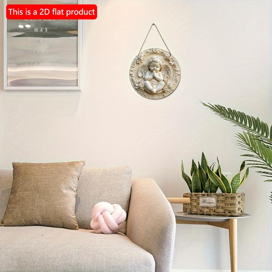 1 шт. 2d Плоский очаровательный ангел Молодежь Приветственный знак - 20 см Универсальное деревянное настенное искусство для дома и крыльца Декор, идеальный рождественский подарок, не требуется электричество