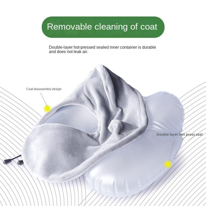 Подушка для кемпинга с автоматическим прессом, защита шеи для кемпинга, уличная надувная подушка для высокоскоростной железной дороги, подушка для шеи, U-образная подушка