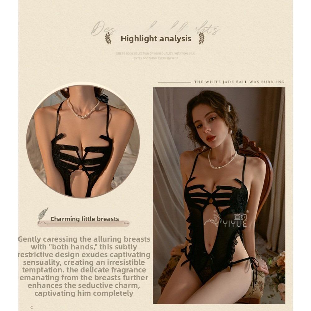 Lady's one-piece open-front nightgown with a seductive allure