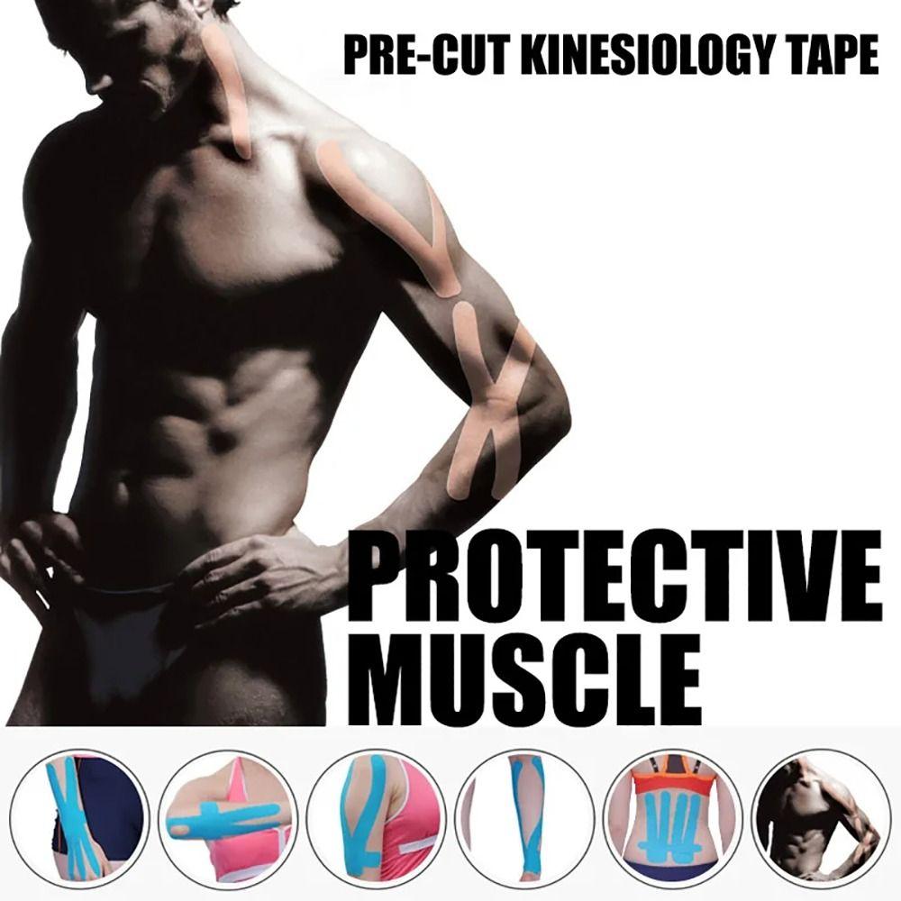 Водонепроницаемая кинезиологическая лента, предварительно нарезанная лента для поддержки мышц, аксессуары, спортивная лента