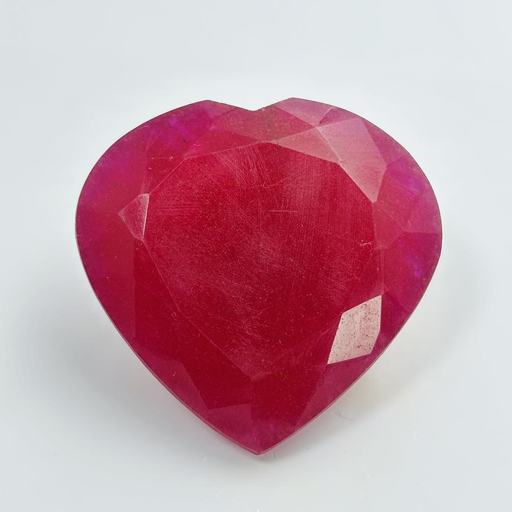 196.89 Ct Natural Red Ruby Heart Cut Mozambique Loose Gemstones