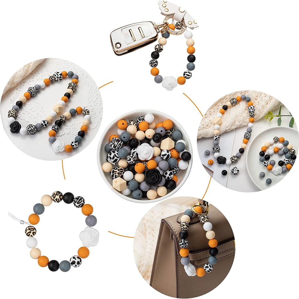 102 шт., силиконовые свободные бусины, 12 мм, ожерелья, бусины для изготовления поделок, цепочка для соски с защитой от падения, аксессуары для браслета «сделай сам»