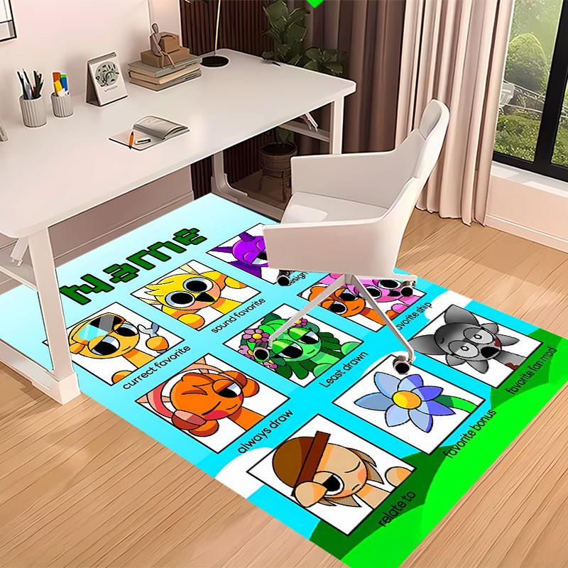 Custom personalization Game Sprunki Print Area Rug - Soft, Washable Non-Slip Indoor Mat,Living Room,Home&Office Decorative Rug