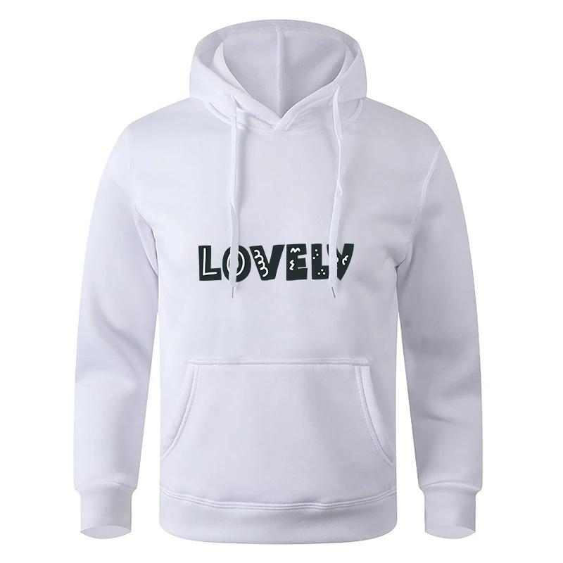 For Male And Women Spring Autumn Men's Solid Color Casual Oversize Black Sweatshirt Hoodie Pullover