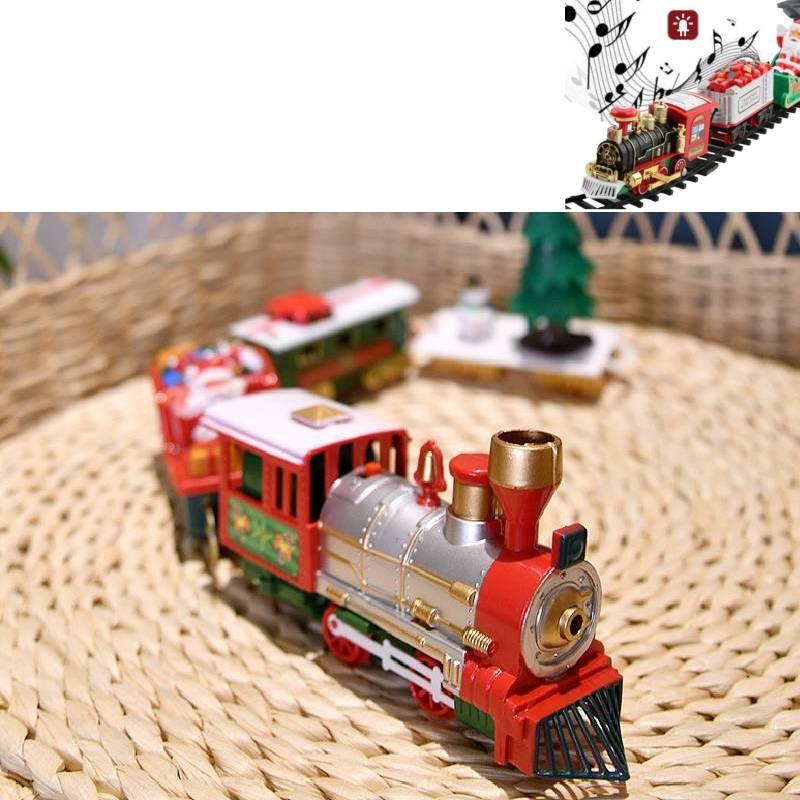 Красочный электрический набор игрушечной железной дороги со светом, музыкой и праздничным настроением для детей