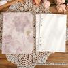 JIANWU A5 Literary Embroidered Fabric Button Loose-leaf Notebook Flower Butterfly Cover Creative DIY Student Supplies Stationery