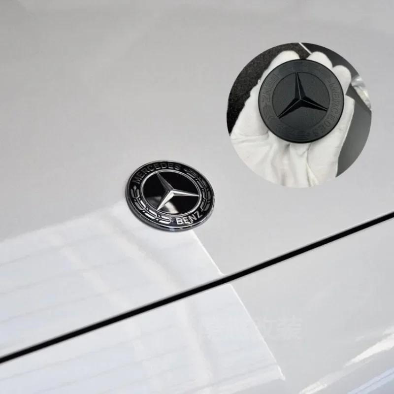 57мм Звезда Плоский Капот Логотип Для Mercedes Benz W204 W124 W201 W202 W212 W220 W205 Эмблема Значок наклейки автомобильные аксессуары