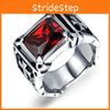 Элегантное Модное Винтажное Кольцо Мужское из Нержавеющей Стали в Готическом Стиле с Красным Ониксом