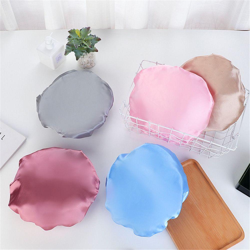 Home Double-layer Waterproof Elastic Shower Cap Sleep Cap Bath Hat Head Hair Cover