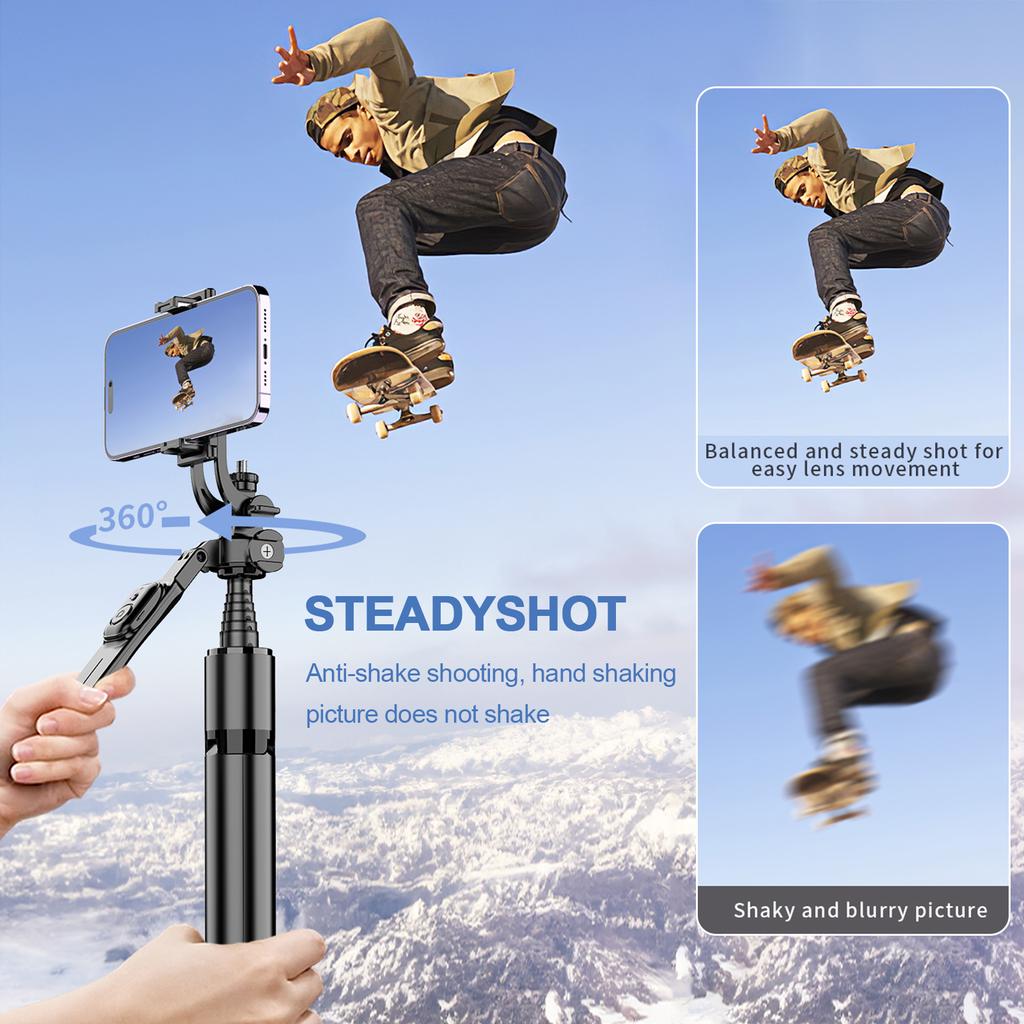 79.5-Inch Multi-function Selfie Stick Portable Gimbal Stabilizer with Aluminum Alloy Telescoping