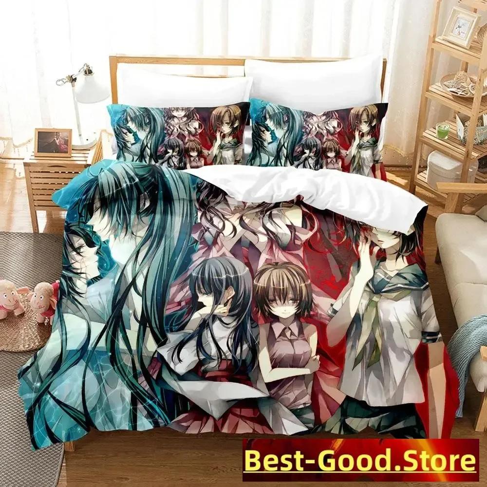 Higurashi no Naku Koro Ni Комплект постельного белья Печатный комплект для кровати с наволочкой пододеяльником Мягкий Односпальный Двуспальный Queen Super King Размер