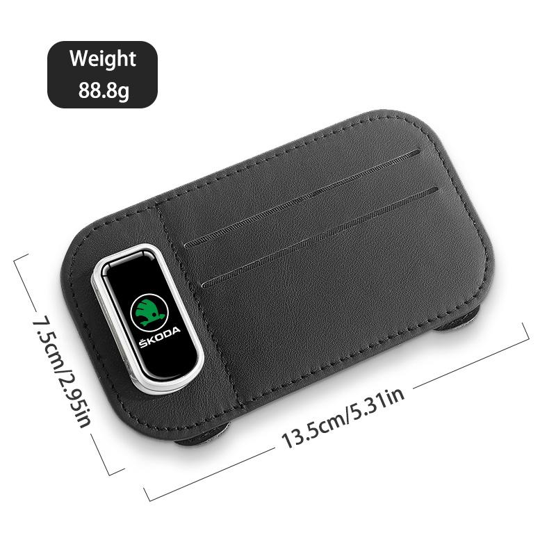 Multi-functional Car Sun Visor Organizer Card Glasses Holder For Skoda Roomster Citigo Enyaq VisionS Derivative Yeti Scala FP1