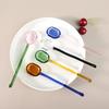 Creative Glass Milk Dessert Spoons Colored Transparent Coffee Dessert Stirring Spoon Long Handle Spoon Kitchen Tableware