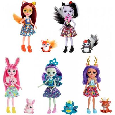 ENCHANTIMALS Куклы Main Heroes and Friends, маленькие куклы размером 6 дюймов (15 см) в ассортименте.