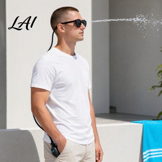 Dark Lens Disguise Glasses Prank Water Glasses Novelty Squirting Sunglasses Round Sunglasses Garden Outing with Hidden Spray Fun Toy for