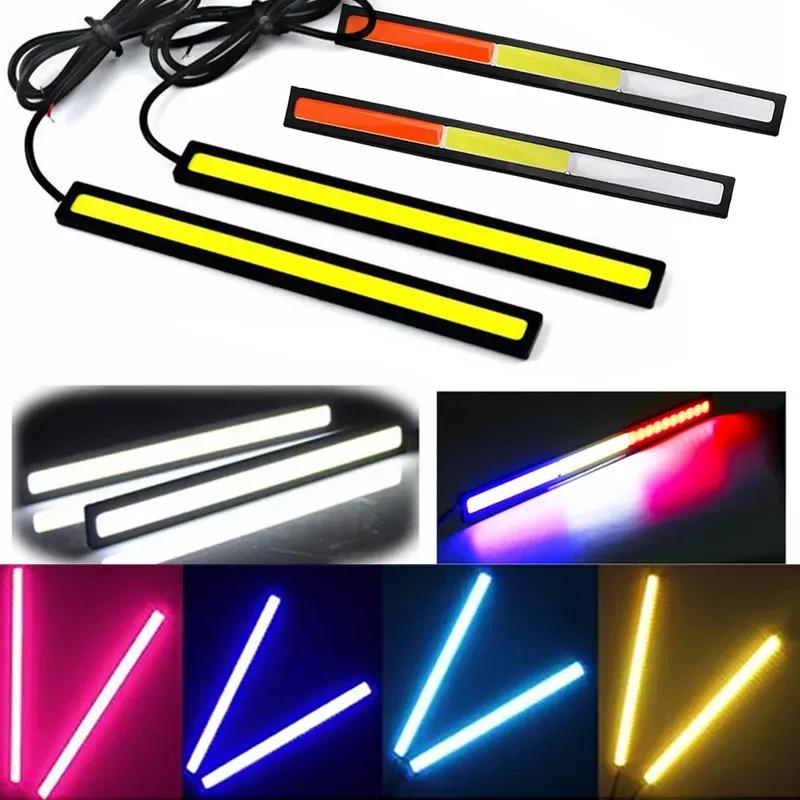 1/2PCS DC 12V 17cm Blue Super Bright LED Car COB Lights DRL Fog Driving Running Lamp Car COB LED Light Waterproof