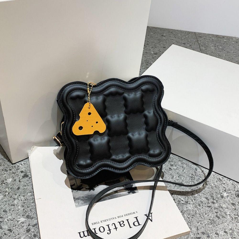 Повседневная сумка-мессенджер из искусственной кожи Мини-сумка через плечо Простая сумка через плечо Cheese Shopping