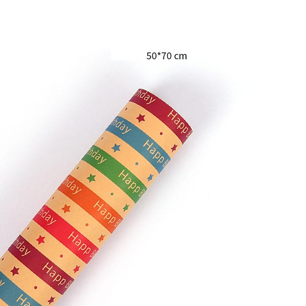 50*70cm Kraft Paper Retro Gift Box Packaging Material Happy Birthday Gift Wrapping Paper Diy Party Decoration Paper