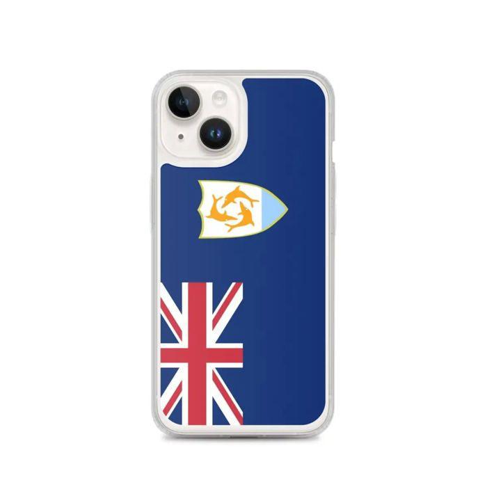Coque iPhone - Drapeau D'anguilla - iPhone 14 - Silicone Souple - Design Fin Et Léger - Protection Maximale