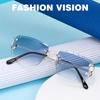 Солнцезащитные очки без оправы Cut Edge Square Inverted Edge Уличная фотография Модные солнцезащитные очки Трансграничные солнцезащитные очки