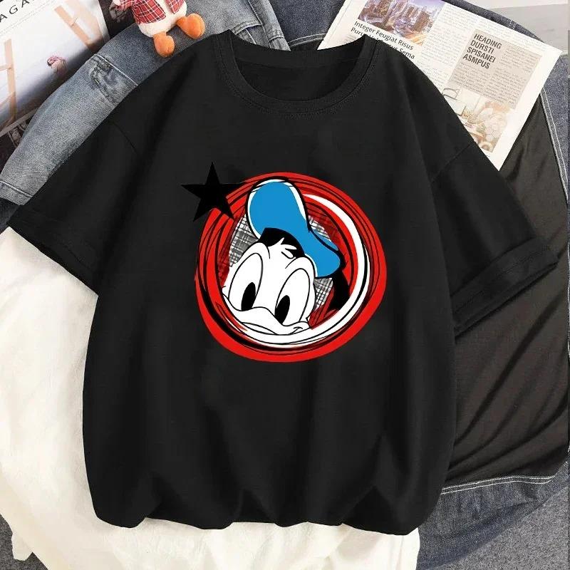 Cute Mouse Graphic Women Tshirt Cartoon Printed Short Sleeve Tee Shirt Funny Duck T Shirts Summer Streetwear Y2k Clothes Tops