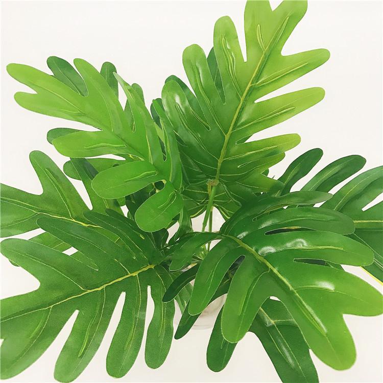 Искусственный лист черепахи, высококачественная имитация поддельных цветов, 18 вилок, лист черепахи, креативное моделирование, растение на стене, в горшке