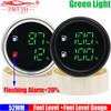 ZMFJH Цифровой указатель уровня топлива 52 мм с мигающим сигналом тревоги 0-190 Ом Двухбаковый индикатор уровня масла Зеленый светодиод для морского судна