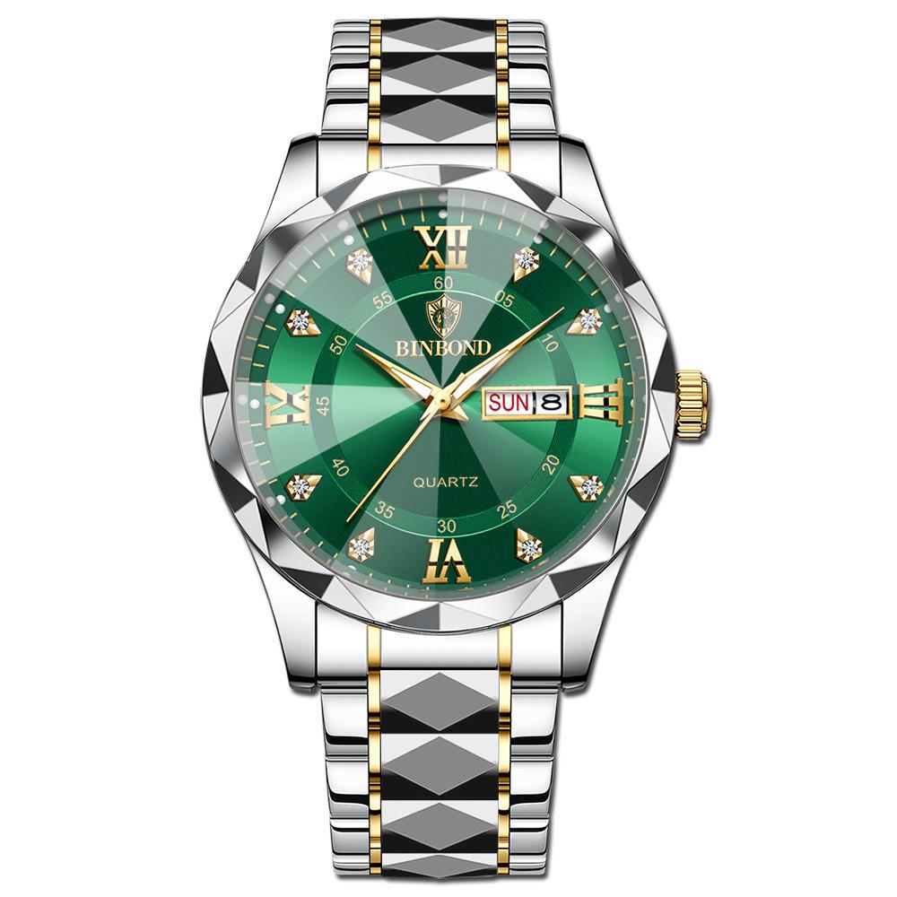 Роскошные Модные Деловые Мужские Часы Водонепроницаемые Неделя Дата Часы Спорт Мужские Часы Кварцевые Наручные Часы
